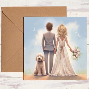 Goldendoodle Wedding Card | Greeting card for dog lover | Single card blank on the inside