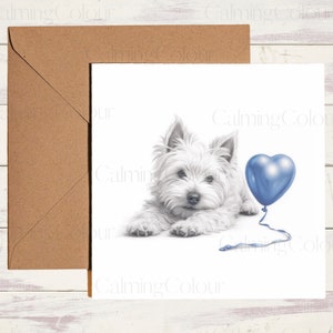 West Highland Terrier Greeting Card | With love | Anniversary | Birthday | Single card blank on the inside
