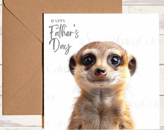 Meerkat Father's Day Card | Greeting card for Dad | Single card, blank on the inside.