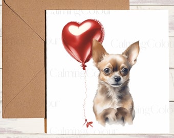 Chihuahua Greeting Card | Single Card, blank on the inside.