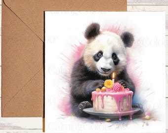 Panda Birthday Card