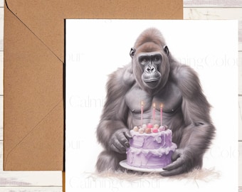 Gorilla Birthday Card