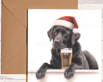 Black Labrador Christmas Card | Dog Lover Greeting Card