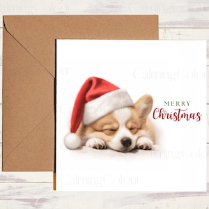 Corgi Christmas Card | Greeting card for dog lover | Personalised | Single card blank on the inside