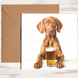 Vizsla Greeting Card | Birthday | Card for dog lover | Single card blank on the inside