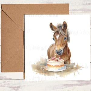 Chestnut Foal Birthday Card