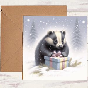 Badger Christmas Card