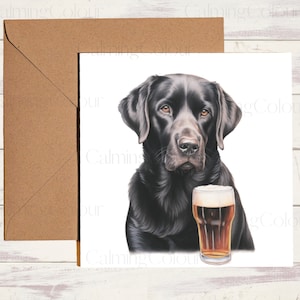 Black Labrador Greeting Card | Birthday | Card for dog lover | Single card blank on the inside