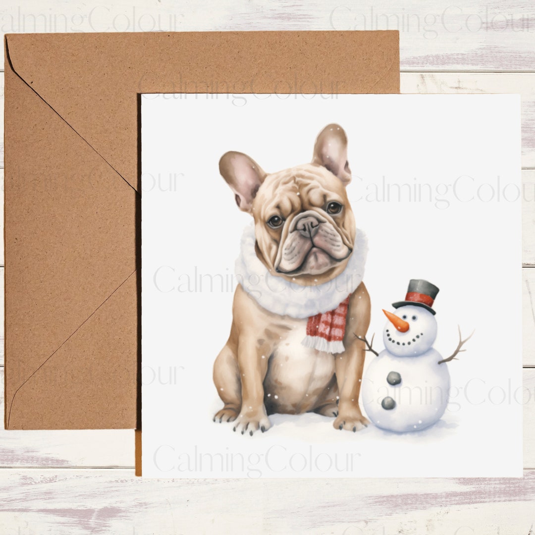 French Bulldog Christmas Card Card for Dog Lover Single - Etsy