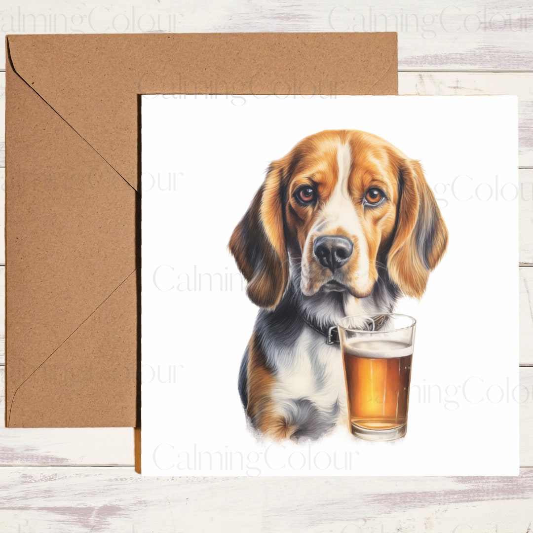 Beagle Greeting Card Birthday Card for Dog Lover Single Card Blank on ...