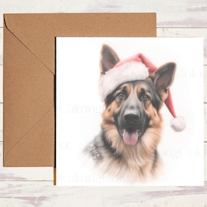 German Shepherd Christmas Card | Dog Lover Greeting Card