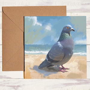 Pigeon Greeting Card | Birthday | Single card blank on the inside