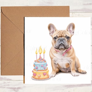 French Bulldog Birthday Card