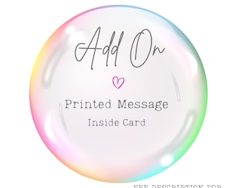 Printed message inside greeting card | Add On