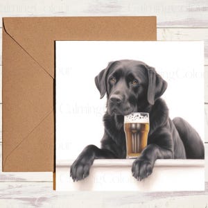 Black Labrador Greeting Card | Card for dog lover| Birthday | With love | Single card blank on the inside