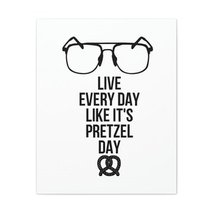 Funny Office Themed Pretzel Day Canvas Wall Art