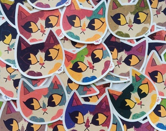 pride calico stickers for charity !!! | lgbtq+ pride flag polyester cat stickers