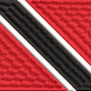 Trinidad and Tobago Digital Embroidery File Multiple Formats and Sizes