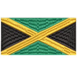Jamaica Flag digital embroidery file multiple sizes and formats Satin and Tatami