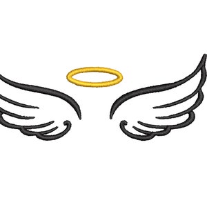 Wings with halo Digital Embroidery File Multiple Sizes and Formats