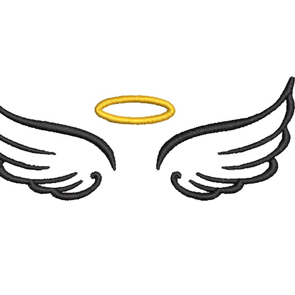 Wings with halo Digital Embroidery File Multiple Sizes and Formats