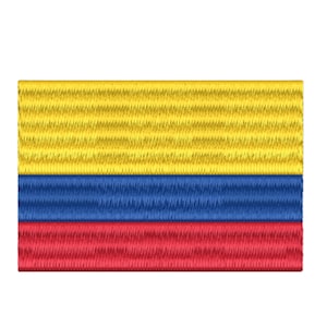 Colombia Flag Embroidery Digital File multiple sizes and formats in satin and tatami