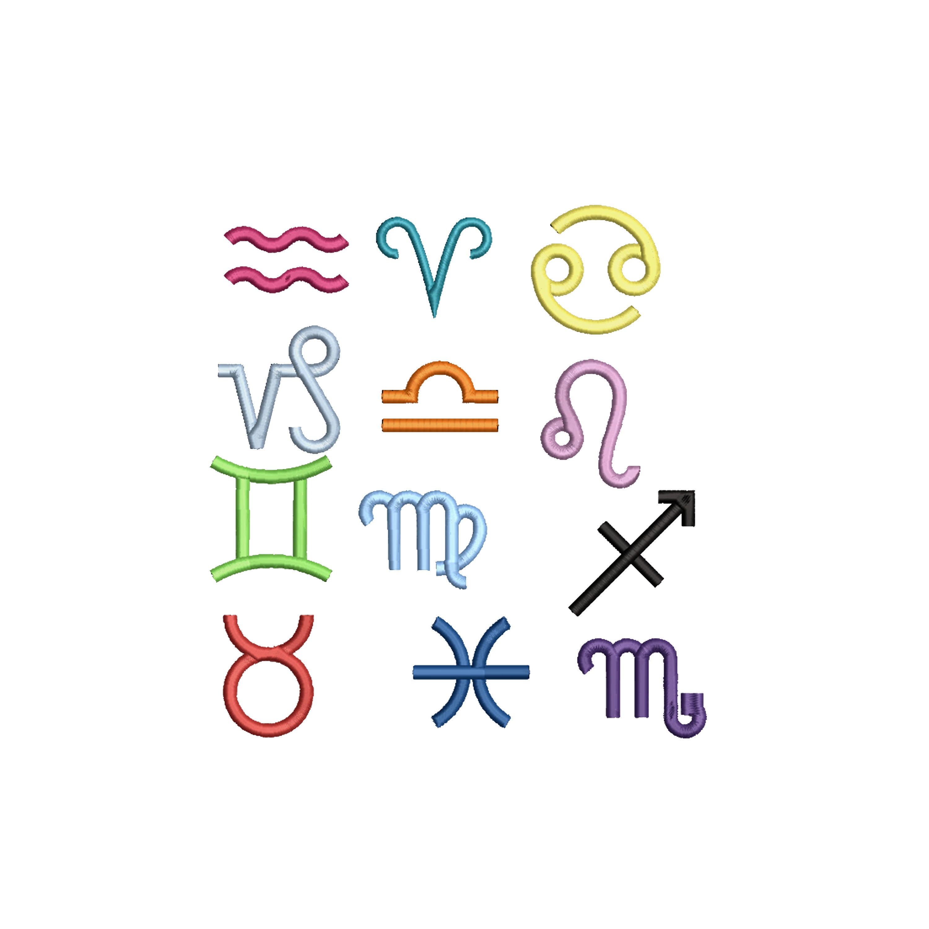 Zodiac Signs Digital Embroidery File - Etsy