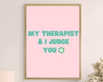 Mental Health Wall Art - Pastel Pink and Teal Digital Download
