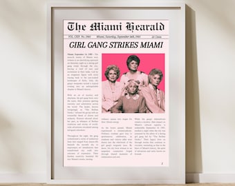 Golden Girls Miami Herald Newspaper Art Print (Instant Download)