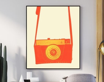 Vintage Film Camera Print: Retro Photography Wall Art (Digital Download)