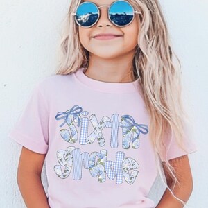 Camisa con lazo floral de sexto grado, camiseta con letras florales para niña de sexto grado, regreso a clases, primaria, preppy, abuela millennial