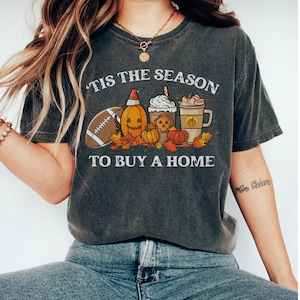 Real Estate Fall Halloween Shirt, Real Estate Football Tee, Comfort Colors, Funny Real Estate, Football Pumpkin Season, Broker Closing Gift
