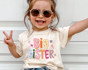 Big Sister Shirt, Big Sis Tee, Pregnancy Reveal Tee, Matching Sibling, Baby Reveal