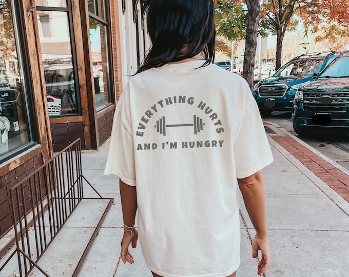 Todo duele, camisa de colores cómodos, cubierta de bomba, camiseta con barra, camiseta de entrenamiento, regalo para amantes del gimnasio, camisa de fitness, top de entrenamiento de moda