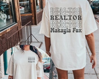 Custom Real Estate Shirt, Comfort Colors Real Estate Shirt, Closing Gift, Personalized Real Estate Tee, Trendy Back of Shirt Retro Design