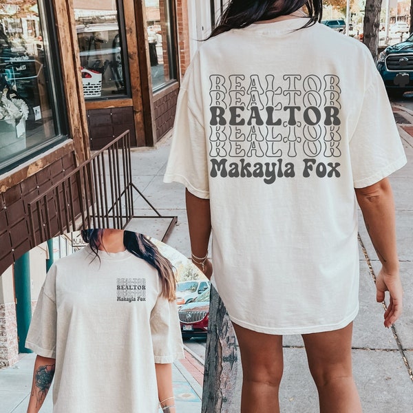 Custom Real Estate Shirt, Comfort Colors Real Estate Shirt, Closing Gift, Personalized Real Estate Tee, Trendy Back of Shirt Retro Design