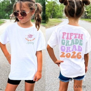 Custom 5th Grade Graduation Shirt, Personalized Class of 2026 Elementary Tee, Elementary Graduation Gift for Girls