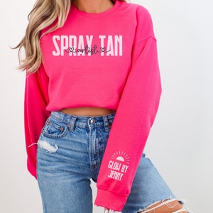 Sudadera personalizada de artista de bronceado en aerosol, sudadera con capucha Bronze Boss, camiseta de salón de bronceado, manga personalizada, sudadera de salón de bronceado sin sol