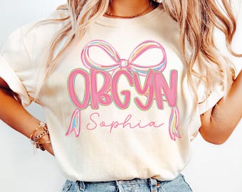 OBGYN Shirt, Coquette Bow Obstetrics and Gynecology Nurse Doctor, OBGYN Crew Shirts, Nurse Appreciation Gift, Graduation Gift