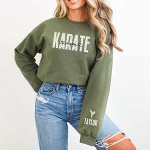 Moletom da mãe do karatê, moletom com capuz personalizado da mãe do karatê, design de manga personalizado, presente para a mãe do karatê, mãe das artes marciais