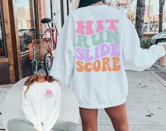 Moletom de softball personalizado com placa de pontuação de corrida e nome personalizado