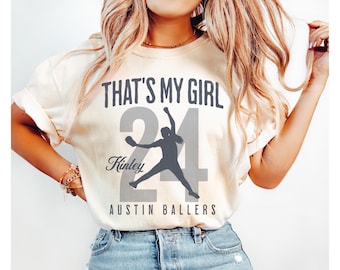 Softball Pitcher Mom Dad Custom That's My Girl Shirt, Personalized Name Gift for Softball Mom Dad Grandma Mimi Nanna Grandpa, Comfort Colors