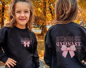 Sudadera de gimnasia con lazo coqueto, sudadera de gimnasta para niñas, regalo para gimnastas, tallas para jóvenes y adultos