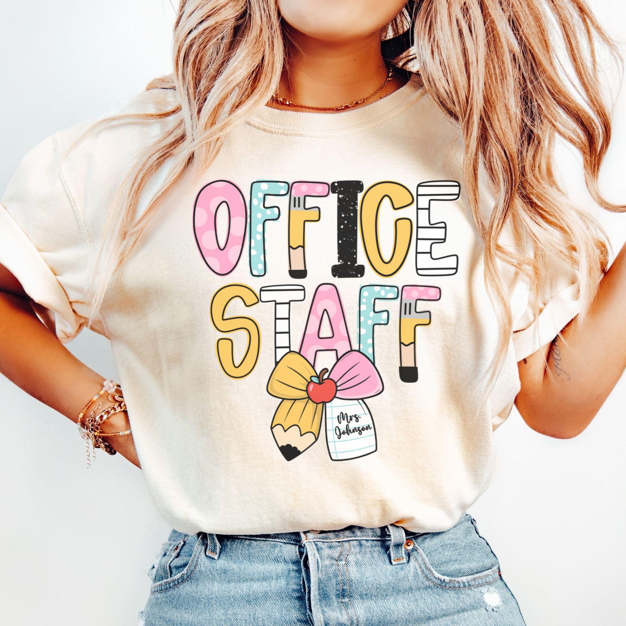 Personalized Office Staff Shirts, School Admin Squad Gift, Administrative Assistant Tee, School Secretary T-shirt, Front Office Coquette Bow