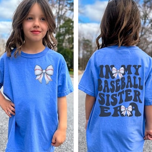 In My Baseball Sister Era Shirt, Coquette Baseball Bow, Game Day Shirt, Baseball Sister Gift, Youth and Adult Sizes