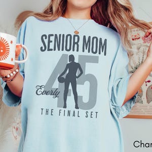 Senior Volleyball Mom Shirt, The Final Set, Personalized Volleyball Mom Tee, Custom 2026 Senior Volleyball Mom Gift, Game Day T-shirt Chambray
