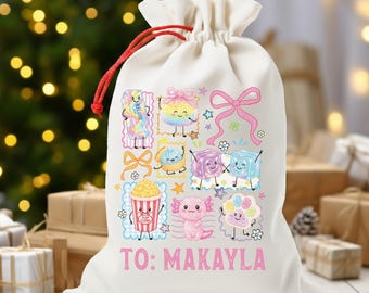 Personalized Squishies Gift Sack, Kids Name Squishy Trendy Kids Gift,  Girl Santa Gift Sack