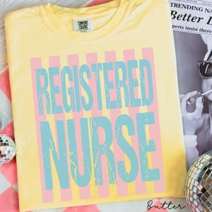 Streifen Registered Nurse Shirt, RN Gestreiftes T-Shirt, Krankenschwester Wertschätzung Geschenk, Nursing School Abschluss Shirt, heller Spaß Sommer Nurse Tee