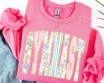 Gymnastics Floral Grandmillennial Sweatshirt, Gift for Gymnast