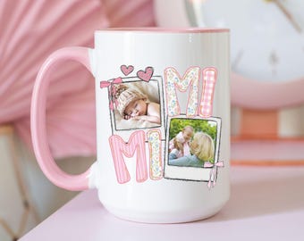 Mimi Coffee Mug with Pictures, Custom Mimi Coffee Cup Kids Photos, Personalized Mother's Day Gifts for Grandma, New Mimi Gift Mug